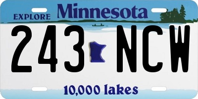 MN license plate 243NCW