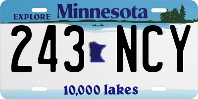 MN license plate 243NCY