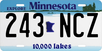 MN license plate 243NCZ