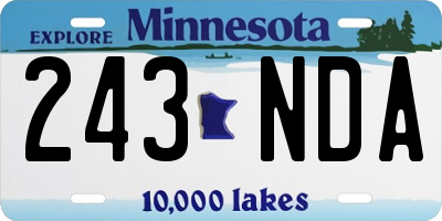 MN license plate 243NDA