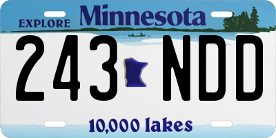 MN license plate 243NDD