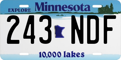MN license plate 243NDF