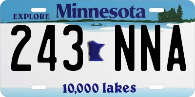 MN license plate 243NNA