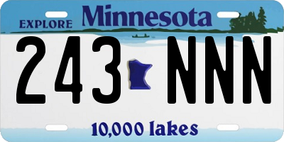 MN license plate 243NNN
