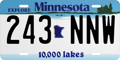 MN license plate 243NNW