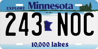 MN license plate 243NOC