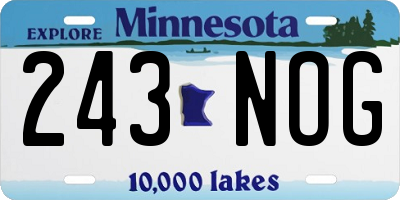 MN license plate 243NOG