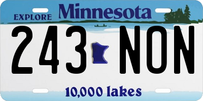 MN license plate 243NON