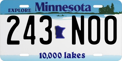 MN license plate 243NOO
