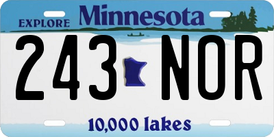 MN license plate 243NOR