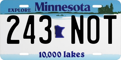 MN license plate 243NOT