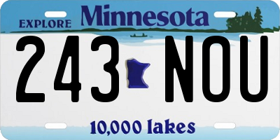 MN license plate 243NOU