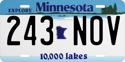 MN license plate 243NOV