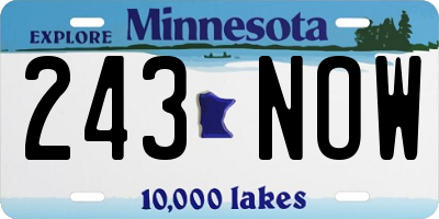 MN license plate 243NOW