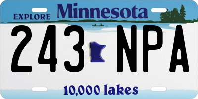 MN license plate 243NPA