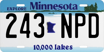 MN license plate 243NPD