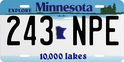 MN license plate 243NPE