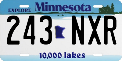 MN license plate 243NXR