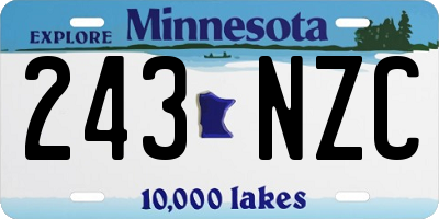 MN license plate 243NZC