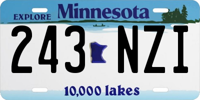 MN license plate 243NZI