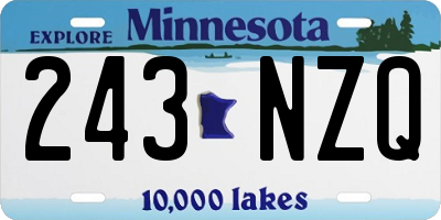 MN license plate 243NZQ