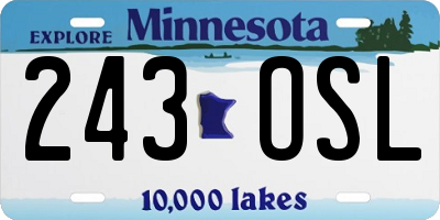 MN license plate 243OSL