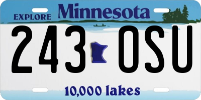 MN license plate 243OSU