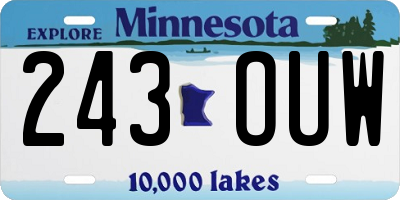 MN license plate 243OUW