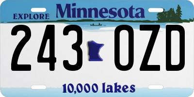 MN license plate 243OZD