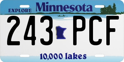 MN license plate 243PCF