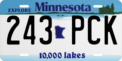 MN license plate 243PCK