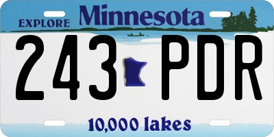 MN license plate 243PDR