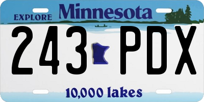 MN license plate 243PDX