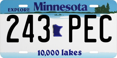MN license plate 243PEC