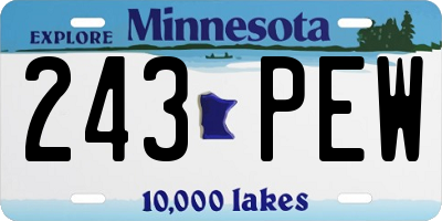 MN license plate 243PEW
