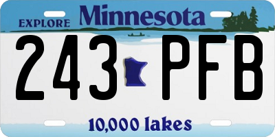 MN license plate 243PFB