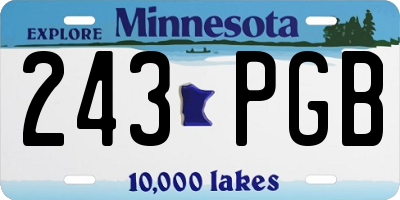 MN license plate 243PGB