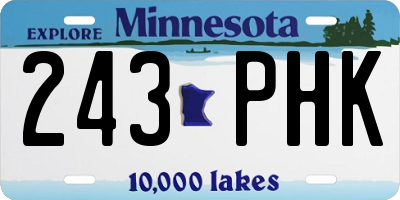 MN license plate 243PHK