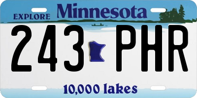 MN license plate 243PHR