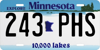 MN license plate 243PHS