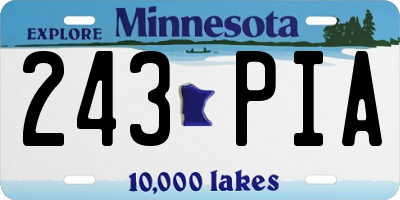 MN license plate 243PIA