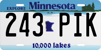 MN license plate 243PIK
