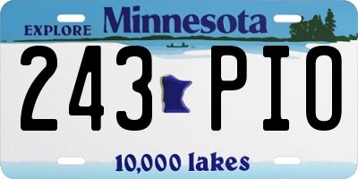 MN license plate 243PIO