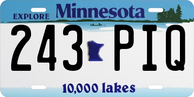 MN license plate 243PIQ