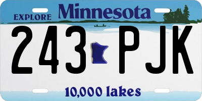 MN license plate 243PJK