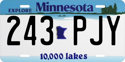 MN license plate 243PJY