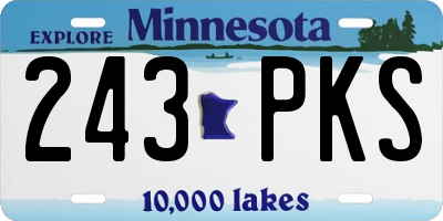 MN license plate 243PKS