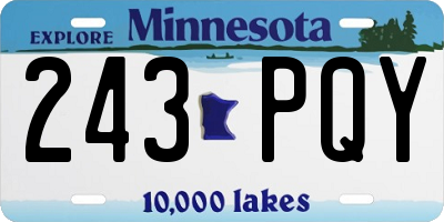MN license plate 243PQY