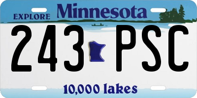 MN license plate 243PSC