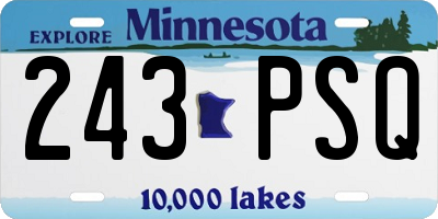 MN license plate 243PSQ
